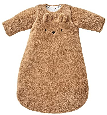 Vertbaudet Baby Winterschlafsack GRÜNER Wald, Ärmel abnehmbar braun/bär 68CM