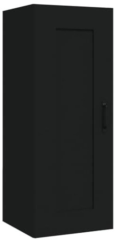 vidaXL Armoire Suspendue Meuble de Rangement Armoire Murale Meuble de Chambre à Coucher Salon Intérieur Noir 35x34x90 cm Bois d'Ingénierie