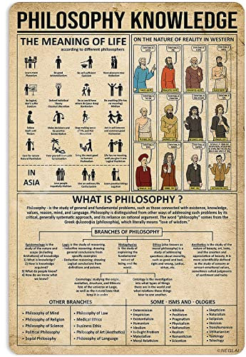 NEGLAI Vintage Metall Philosophie Wissen Schild Bar Cafe Club Garage Wanddekoration Kunstdruck Poster 40,6 x 30,5 cm