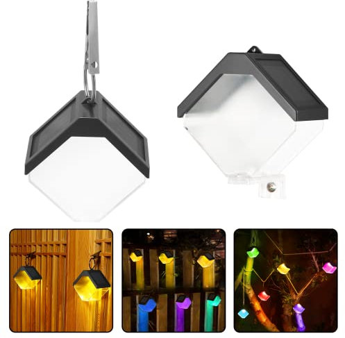 Solarlampen für Außen Garten, 2 Modi Gartenlampen, Solarlampe Wegeleuchten Wasserdicht Solarlampe Mit warmweißem und RGB Farblicht für Terrasse, Rasen, Stufen, Treppen, Balkon, Garten Deko 2er