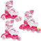 RAVEN 3in1 Inline Skates Triskates Rollschuhe Inliner für Kinder Mädchen verstellbar (Lia Pink, 27-30 (16,5cm-18,5cm))
