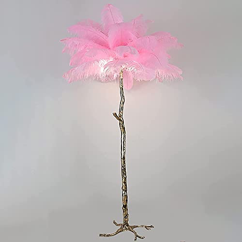Natural Ostrich Feather Floor Lamp, Feather Palm Tree Floor Lamp, Romantic Princess Bedroom Reading Lamp, Home & Office Decor - Perfect Reading Lamp