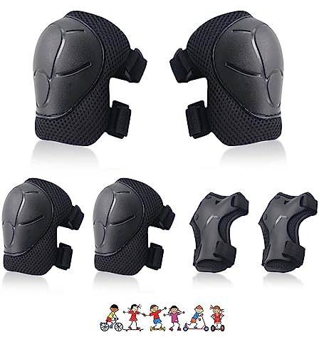 NEOVSUNY Knieschoner Kinder, Inliner Schoner Kinder Protektoren Set 3-8 Jahre, Kinder Schützer Verstellbar Knieschoner Schutzausrüstung für Skateboard Roller Skaten Ski Fahren Outdoor Sport