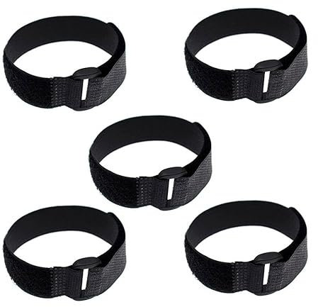 5 Stück Klett-band Schwarz 300mm x 20mm Verschluss Lipo RC Drohne Auto Kabelbinder mit Schnalle Kabel wiederverwendbar