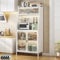 YOIZO Mueble Auxiliar de Cocina Estantería Cocina Blanca 36x66x162cm con Puertas y Estantes, 5 Niveles Estanteria Cocina 4 Patas Ajustables y Ruedas Giratorias Blanca, (66cm)
