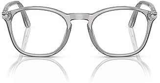 Persol Po3007v Brillenrahmen für Herren, Transparentes graues Demoglas, 52 mm