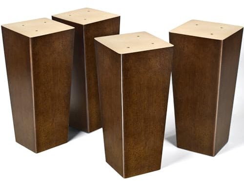 AORYVIC Wood Furniture Legs 6 inch Sofa Legs Square Couch Legs Mid-Century Modern Replacement Legs for Armchair Recliner Coffee Table Dresser Sideboard, HULI01