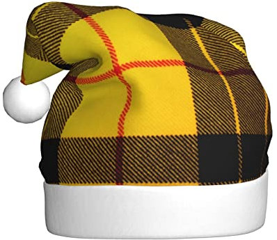 COMAAM Gelb Grau Schwarz Plaid Erwachsene Plüsch Weihnachtsmütze Weihnachten Dekorative Hut Geeignet Für Silvester Party Supplies