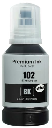 vhbw Nachfülltinte kompatibel mit Epson EcoTank ET-2700, ET-2714, ET-2750, ET-2715, ET-3700, ET-2726 Drucker - Refilltinte Dye Schwarz