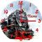 Print Equipment (20.10) Wanduhr Glasuhr Kinderuhr 29 cm - Eisenbahn Lok Dampflok Zug Lokomotive - gern auch mit Namen