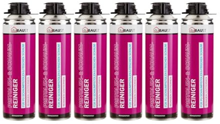 6x dubaust PRS24 Pistolenreiniger PU Reiniger 500ml Dose für Schaumpistole, Werkzeug, entfernt frischen PU Schaum, inklusive Sprühkopf
