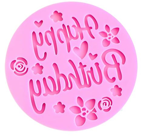 beidaiby Happy Birthday Fondant Icing Stamp, 8cm Cookie Bump Embosser, Alphabet for Icing, Cake & Cupcake Decoration
