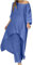 Ensemble en Lin Femme 2 Pièces Survêtement Coton et Lin Ete Chic Elegant Grande Taille Tunique Chemise + Pantalon Large Décontracté Sport Jogging Respirant Plage Tops + Pantalon 2 Piece Suit Pas Cher