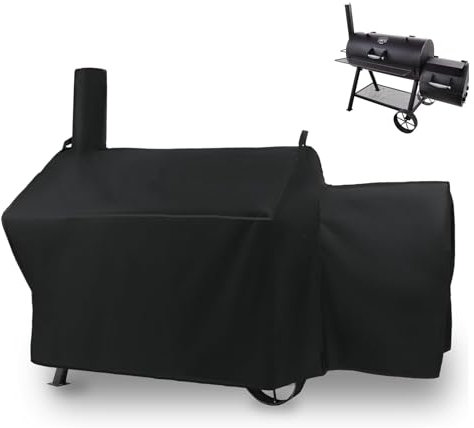 Grillabdeckung für Oklahoma Joe's Longhorn Offset Smoker, 177,8 cm, strapazierfähig, wasserdicht, UV-beständig, Offset-Raucherabdeckung für Oklahoma Joe's 13201747-50, Outdoor-Grillabdeckung