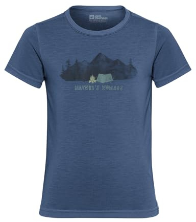 Jack Wolfskin Unisex Kinder Hiking Graphic T Kids T-Shirt, Print Evening Sky, 164