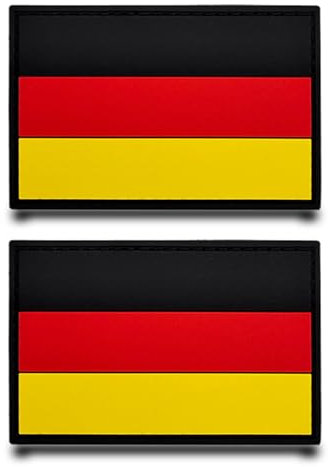 2 Stück PVC Deutschland Lustige Patch Abnehmbare Aufnäher mit Nylon 3D Taktische Flagge Patch Applikation für Baseballkappe Taschen Jacke Rucksäcke Draussen Weste Kleidung
