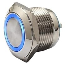 16mm Metal Annular Push Button Switch Ring LED 12V Momentary Car Auto Engine NWPNLXEA(Yellow)