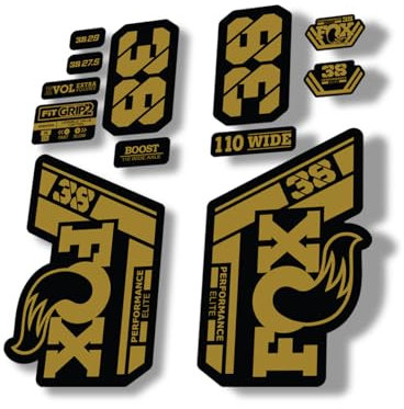 Autocollant de rechange pour fourche Fox 38 2021 Performance Elite Series Gold (brillant)