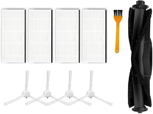YUETTYY Lot de 10 brosses de nettoyage latérales de rechange pour aspirateur robot Ultenic T10, 1 brosse rouleau principale, 4 filtres HEPA, 4 brosses latérales, 1 brosse de nettoyage