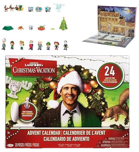1 x 24-Tage-Weihnachts-Adventskalender enthält 24 Geschenke National Lampoon's Christmas Vacation Adventskalender Weihnachten Urlaub Figuren und Zubehör Weihnachten Countdown Kalender Geschenk