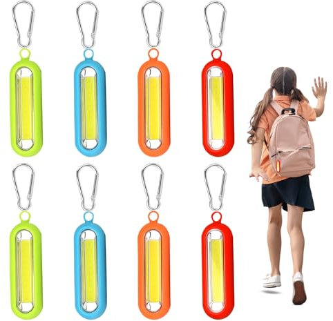 BORDEAG LED Blinklicht Schulranzen,8 Stück LED Sicherheitslicht,Sicherheit Licht,Sicherheitslicht Set,Sicherheitslicht Licht Für Wandern,Laufen,Hunde,Bergsteigen,Batterien Beleuchtung