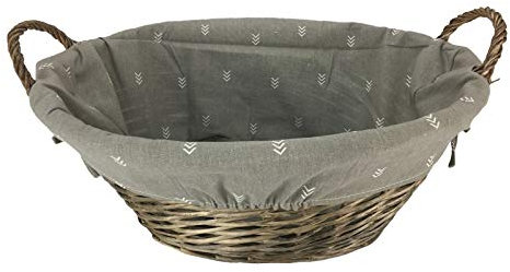 HTI living Aufbewahrungskorb 57 x 44 cm Weide Wäschekorb Bügelkorb Kaminholzkorb
