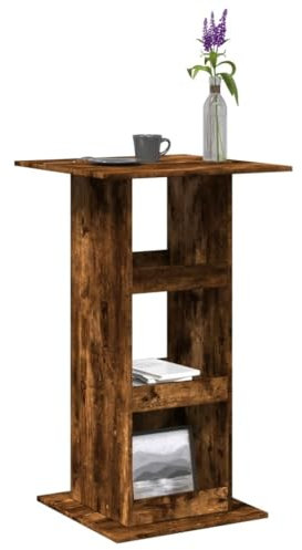 LXYZWRW Furniture Select Bartisch mit Stauraum, geräucherte Eiche, 60 x 60 x 102 cm, Holzwerkstoff