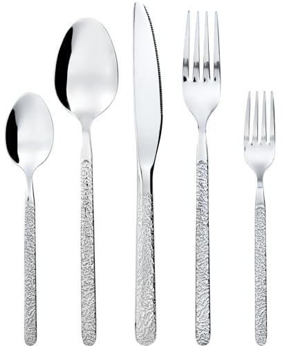 SWISON Set de cubiertos acero inoxidable para 6 personas, Juego completas cubertería 30 piezas con cuchillos tenedores y cuchara