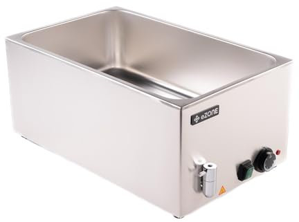 eZone Electric Bain Marie G8710 w/Drain Tap Wet Heat Catering Food Warmer