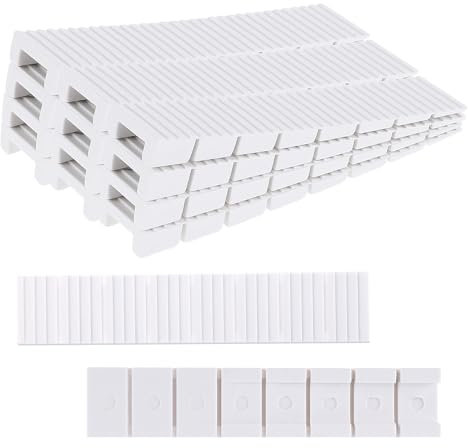 JJUNW 20 Stück Möbelkeile Kunststoff, Kunststoffkeile mit Integrierten Sollbruchstellen Keile Kunststoff Türstopper Unterlegkeile Möbel Ausgleichskeile für Stühle Tischstuhlfüße Schrank Tür(Weiß)
