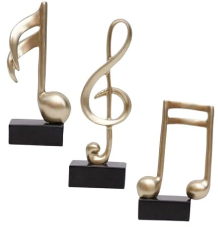 PRETYZOOM Elegant 5-Line Staff Music Note Decor Ornaments Mini Resin Sculptures Scandinavian Style Home Decor for Living Room Music Room Decor