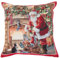 Home of Christmas Kissenhülle Weihnachten 45x45 cm Kissenbezug Gobelin Weihnachtskissen Sofakissen Dekokissen Kissen Reißverschluss (Weihnachtsmann (Glitzerlos))