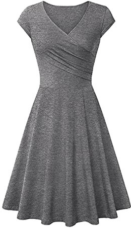Vintage-Kleid für Damen, Stil der 50er-Jahre, Audrey Hepburn, Hochzeit, Cocktail, Abend, Party, Zeremonie, lässig, Vintage, Swing, Party, Kleid, Rockabilly, Knielang, grau, 48