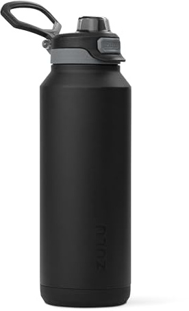 ZULU Powerfill Pro 40oz Stainless Steel Sip or Chug Water Bottle, Black