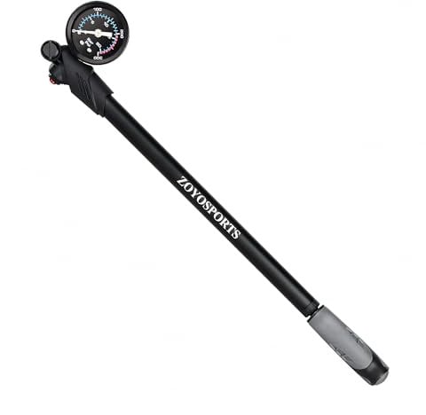 ZOYOSPORTS Fahrrad-Luftstoßpumpe mit Manometer, Hochdruck, 300 PSI Max, MTB-Fahrrad-Stoßpumpe für Gabel und Hinterradaufhängung, tragbare Handpumpe