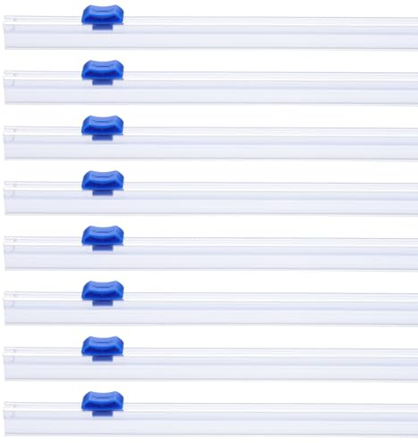 PATIKIL 8pcs Coupe-Papier Plastique, 12in Coupe-Papier Glissant Plastique Installation par Fente de Carte pour Rouleaux de Papier Aluminium, Papier Cire, Papier Cuisson, Bleu