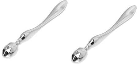 Healeved 2 Stück Silberner Augencreme Massage Stab aus Zinklegierung Waschbar und Geeignet für Feuchtigkeitscreme zur Effektiven Augenmassage