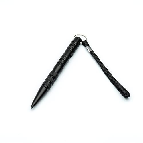 Ovyntremis Défenseur personnel avec sangle de poignet - Porte-clés multifonction robuste et compact pour les urgences, brise-vitre et aide à la sécurité, Noir , taille unique
