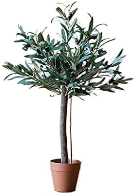 Künstliche Pflanzen, Künstliche Olivenbäume, 58,4 cm, Gefälschte Olivenzweigblätter, Formschnitt, Seidenbaum, Kunstpflanzen-Dekor, Realistische Kunstpflanzen, Künstlicher Bonsai