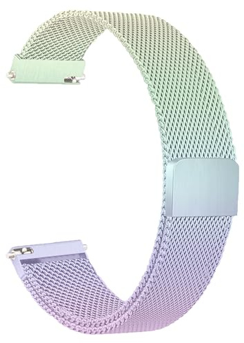 Aurrain 20mm Correa de reloj de acero inoxidable de para Galaxy Watch7/FE/6/6Classic/4/4Classic/5/5Pro/Active2/Active40mm/Vivoactive 6/5/3/HR/3Music/AmazfitGTS/2Mini/GTS3, Correa de repuesto unisex.