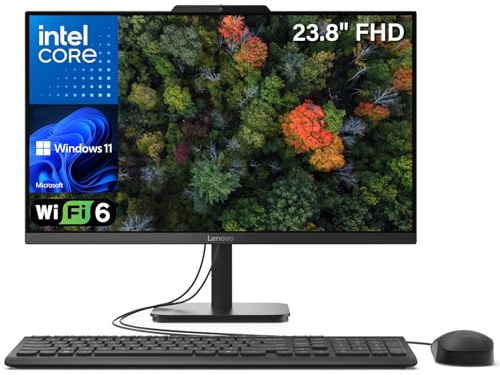 Lenovo 24 All-in-One Desktop Computer for Home Office, Intel 8-Core Processor (Beat i5-1140G7), 23.8 FHD AIO, WiFi 6, BT 5.2, RJ-45, HDMI, Keyboard & Mouse, Windows 11 Pro - 32GB RAM, 1TB PCIe SSD