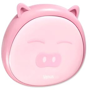 Venus® Kontaktlinsenbehälter Animal Design, Contact Lenses case mit Spiegel, Flasche, Pinzette & kontaktlinsen einsetzhilfe – Linsenbehälter für weiche & Harte Linsen (Pink Schwein)