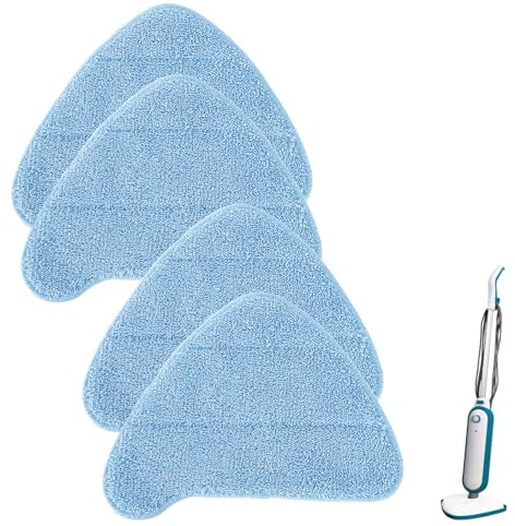 ZaKaBox 4 Pack Replacement Steam Mop Pads for Russell Hobbs Steam Mop | Compatible with RHSM1001-G/RHSM1001BP-G, Effective Cleaning, Fast Drying & Reusable, For All Floors, Includes Laundry Bag