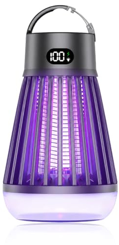 Insektenvernichter Elektrisch LED-Beleuchtung, 360° UV Mückenlampe Fliegenfalle,Mückenfalle USB für Innen Außen Outdoor IPX5 Anti Insektenlampe Camping, Schlafzimmer Küche Wohnmobil Balcony Garten