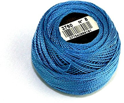 DMC Baumwoll-Perlgarn, Größe 8, 3760, 10-g-Knäuel