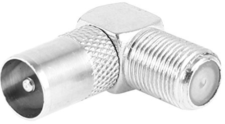 Sourcingmap F-Type Female to PAL Male TV Coax Right Angle Connector Adapter | F Female to TV PAL Male Connector