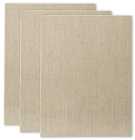 Senso Clear Primed Linen Panels - 9x12-3 Pack of Panels for Painting Oils, Acrylics, Pastels and More
