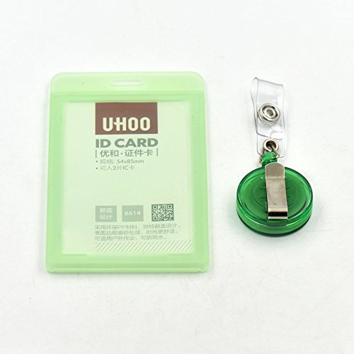 fujiyuan Spule 5 PCS Vertikal Hard Kreditkarte ID Badge Kartenhalter Roll-Yoyo Card WxL: 66mmx 110mm Clear Green