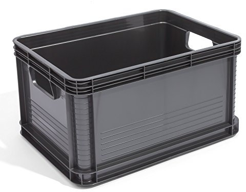 2 Stk je 20 L Eurobehälter Stapelkiste Eurobox Lagerbox Europalette graphit