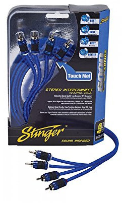Stinger SI6412 4-Kanal Cinch Anschlusskabel für Stinger-Verstärkersets 3,6m 6000 Serie